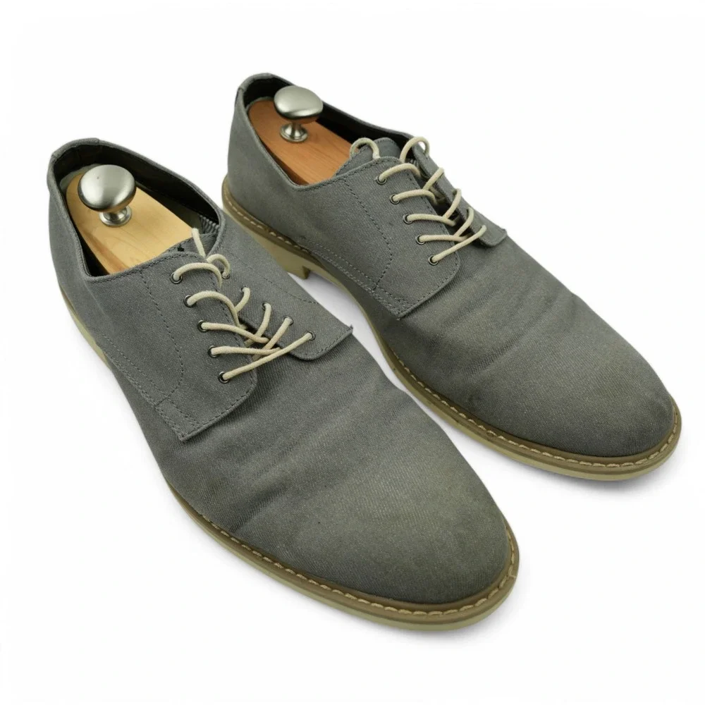 Public Opinion Oxford Shoes Mens 13 M Zane Canvas‎ Lace Up Dress Shoes 57963